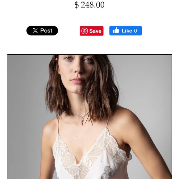 Zadig&Voltaire Christy silk cami strass - Picture 5 of 5